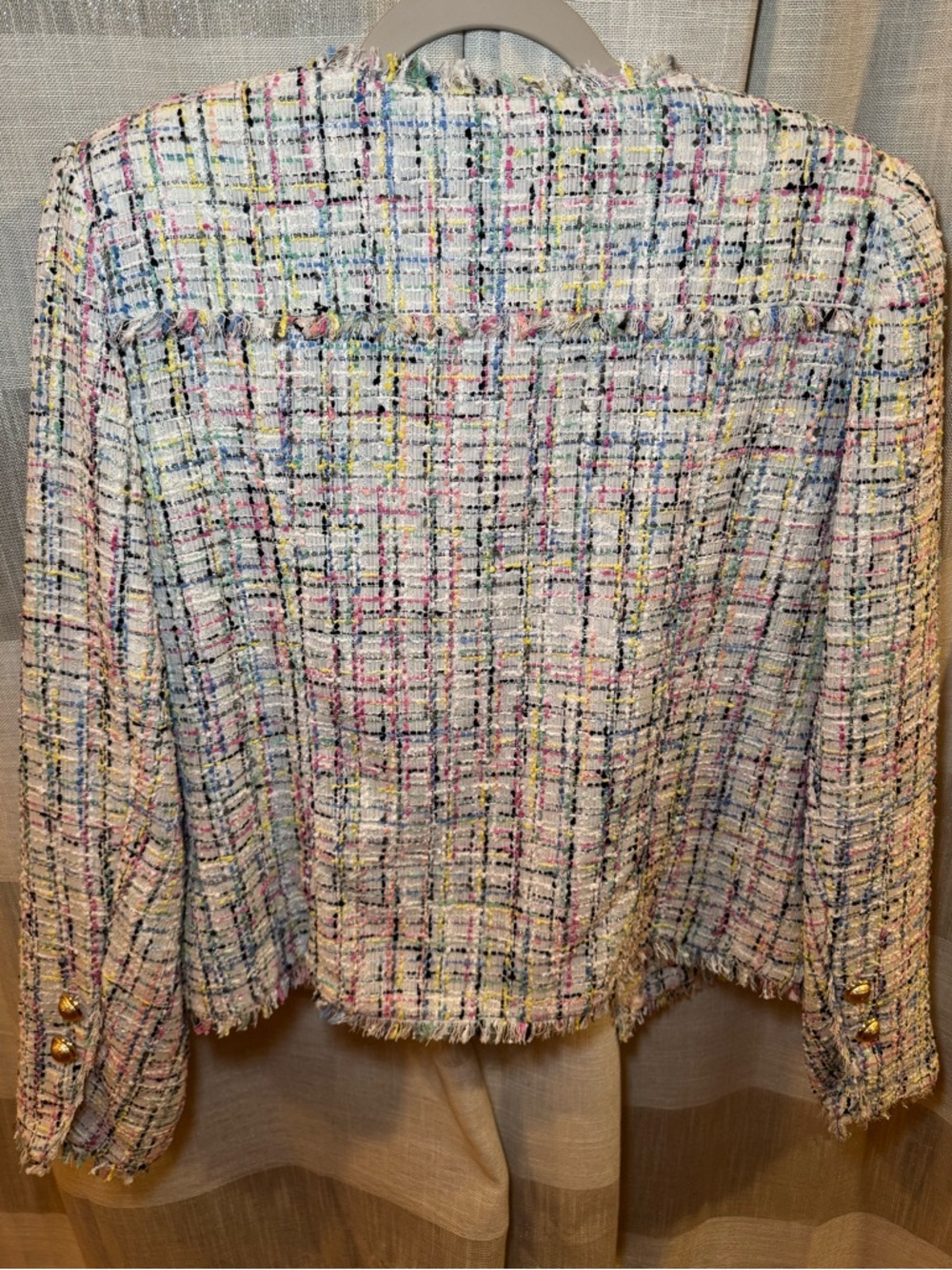 Worthington Multicolor Tweed Fringed Cropped Blazer - Picture 8 of 8